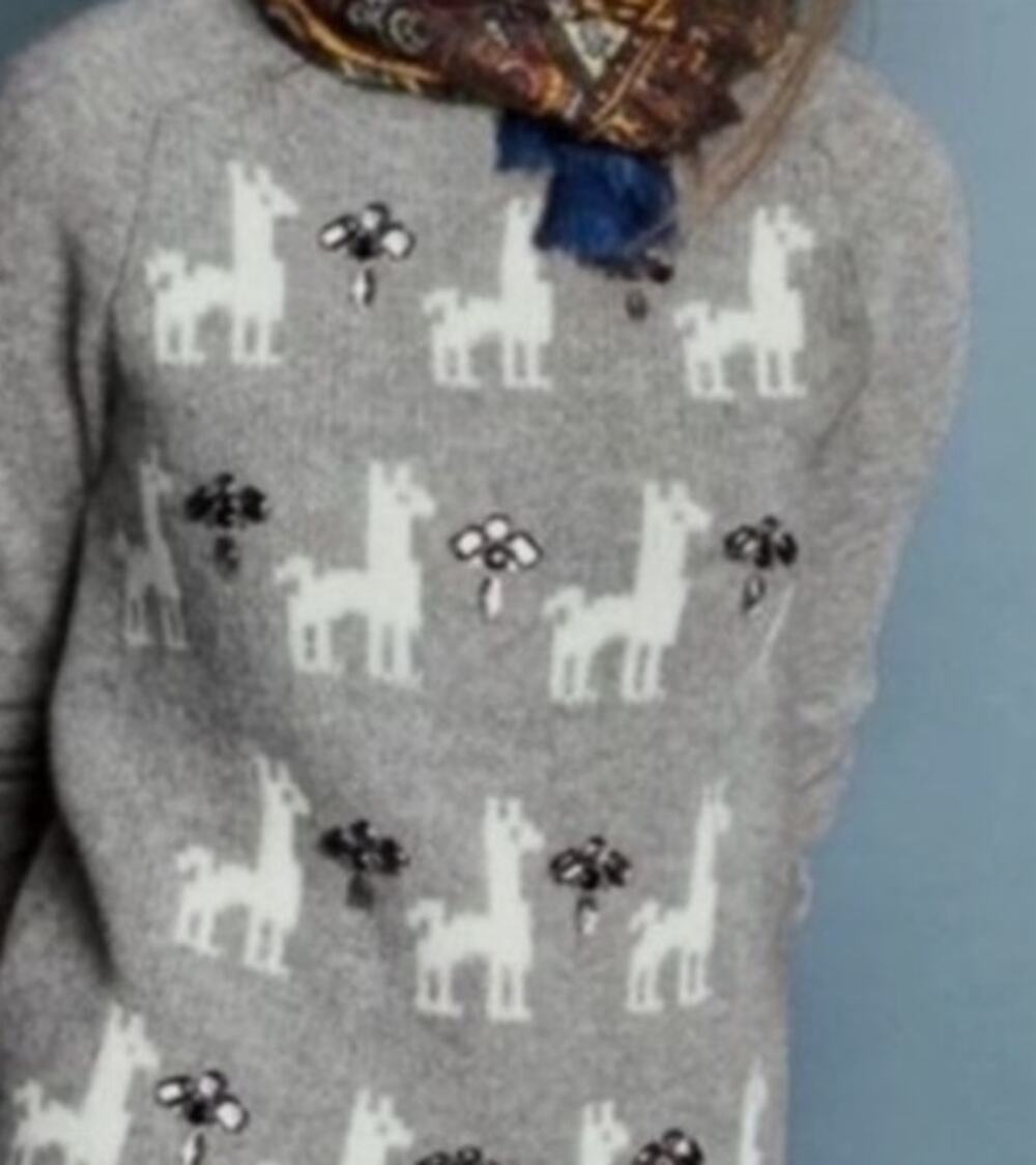 J.Crew Wool Embellished Alpaca Sweater Womens Size Medium